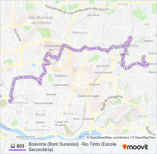 803 Bus Line Map