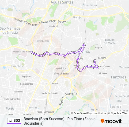 803 Bus Line Map