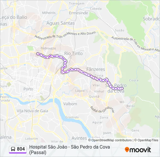 804 Bus Line Map