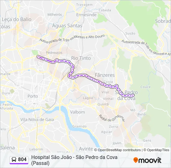 804 Bus Line Map