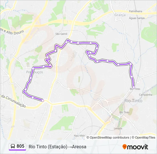 805 Bus Line Map