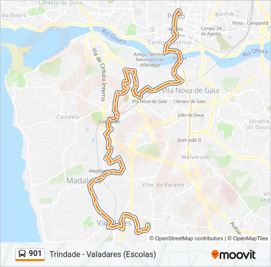 901 Bus Line Map