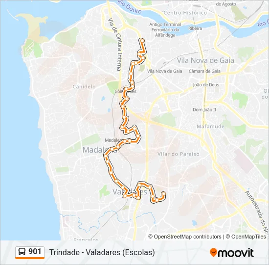 901 Bus Line Map