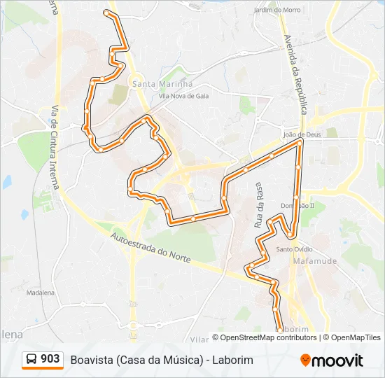 903 Bus Line Map