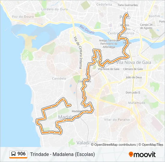 906 Bus Line Map