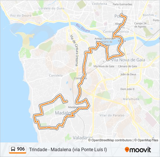 906 bus Line Map