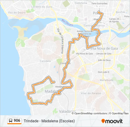 906 Bus Line Map