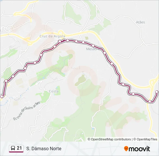 21 Bus Line Map