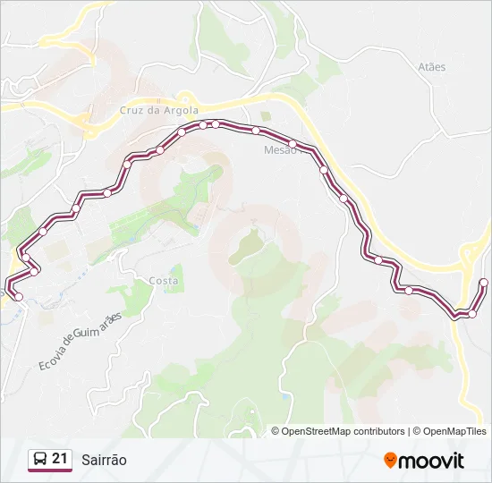 21 Bus Line Map