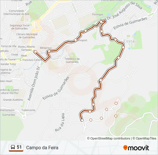 51 Bus Line Map
