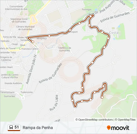51 Bus Line Map