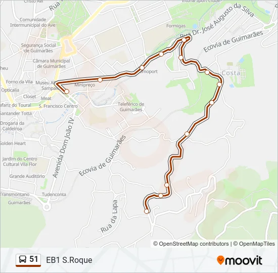 51 Bus Line Map