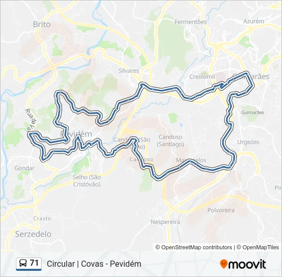 71 Bus Line Map