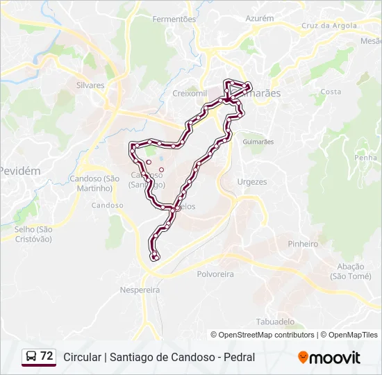 72 Bus Line Map