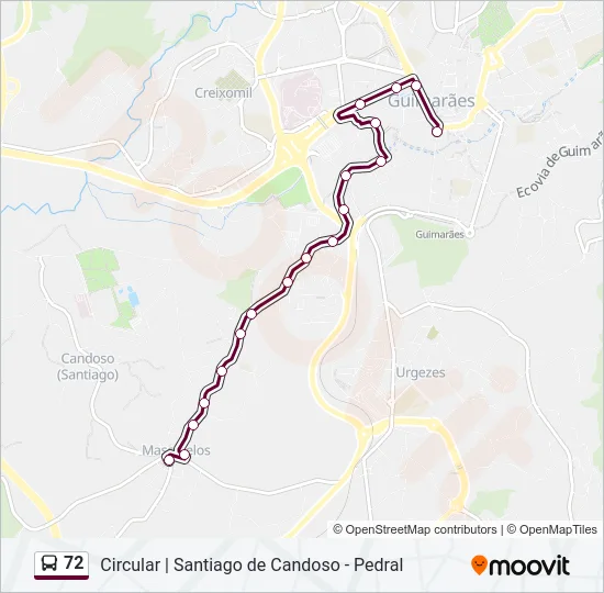 72 Bus Line Map