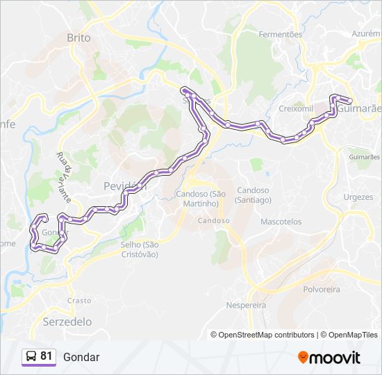 81 bus Line Map