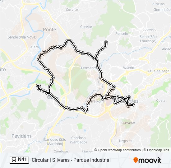 N41 bus Line Map