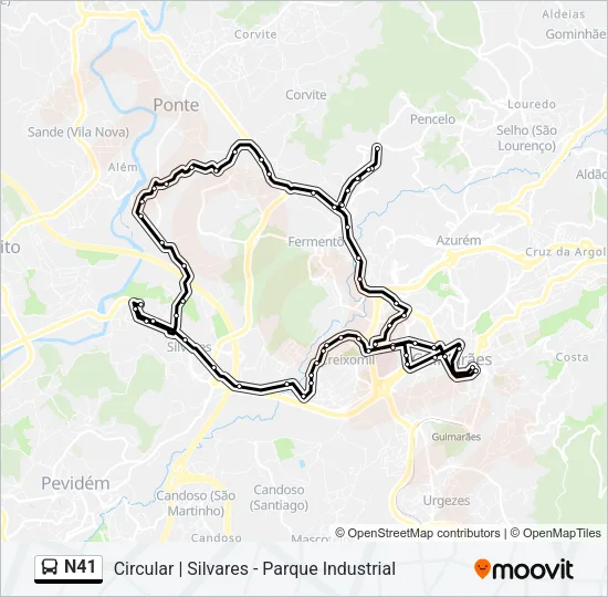 N41 Bus Line Map