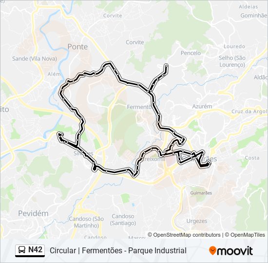 N42 bus Line Map