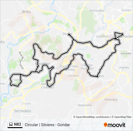 N82 Bus Line Map