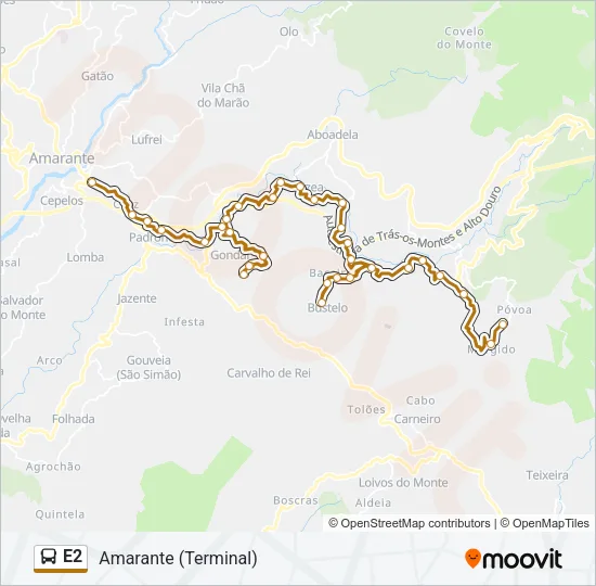 E2 Bus Line Map