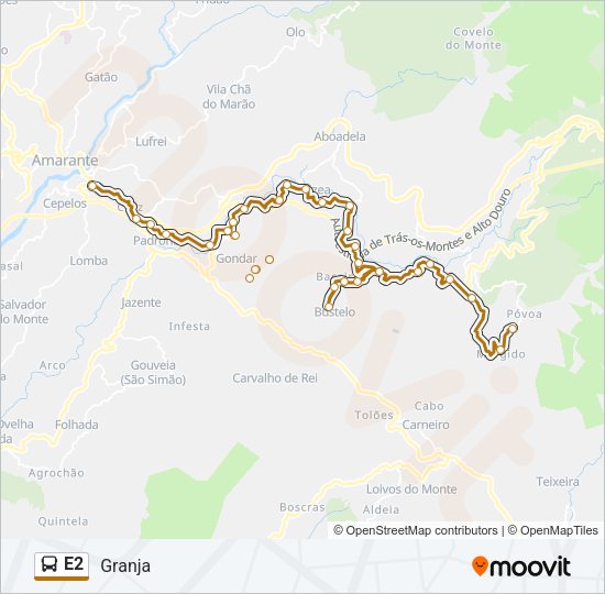 E2 Bus Line Map