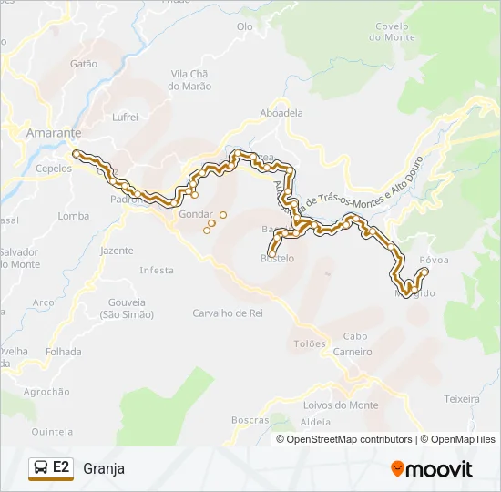 E2 Bus Line Map