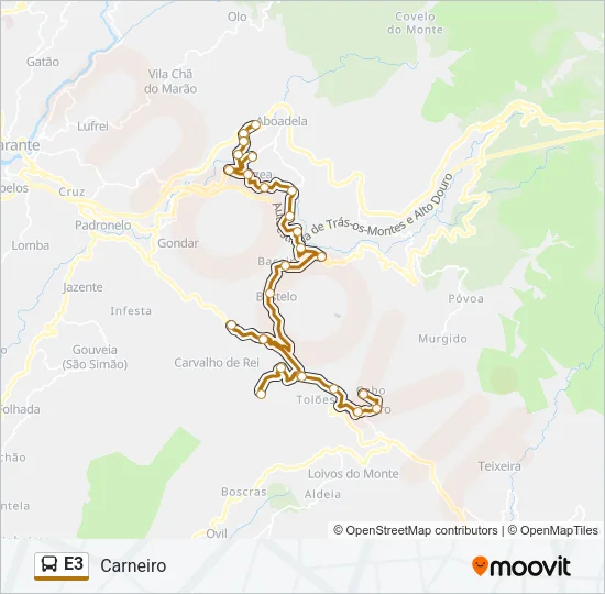 E3 Bus Line Map