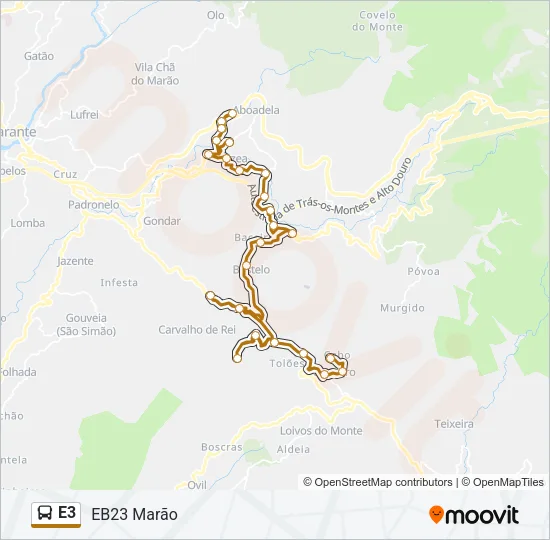 E3 Bus Line Map