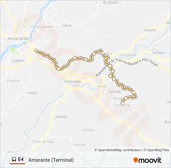 E4 Bus Line Map