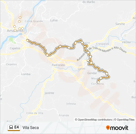 E4 Bus Line Map