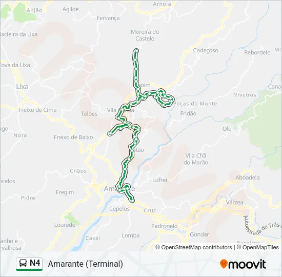 N4 Bus Line Map