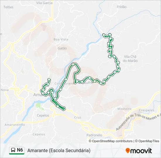 N6 Bus Line Map