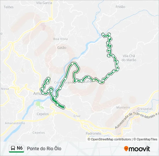 N6 Bus Line Map