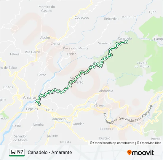 N7 Bus Line Map