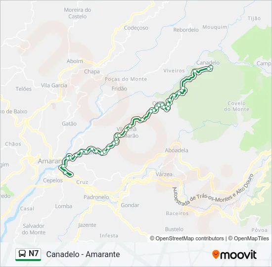 N7 Bus Line Map