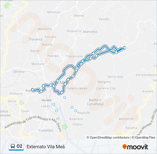 O2 Bus Line Map