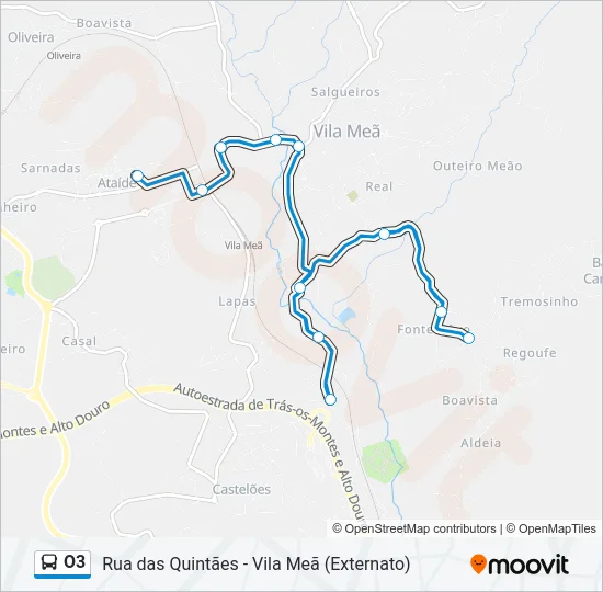 O3 Bus Line Map