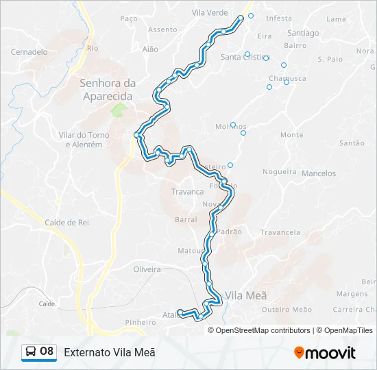 O8 Bus Line Map