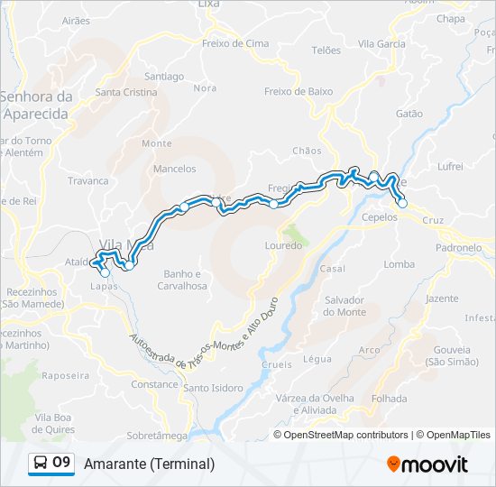 O9 bus Line Map