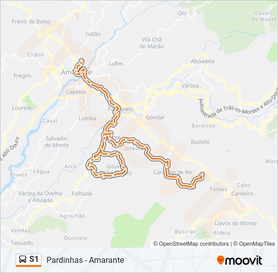 S1 bus Line Map