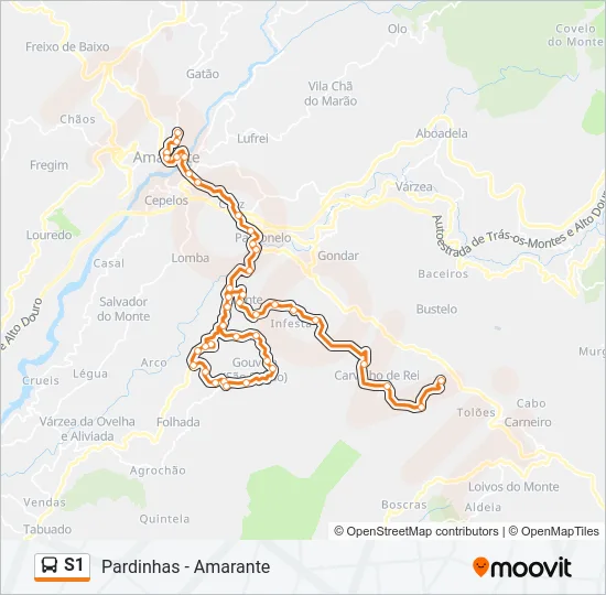 S1 Bus Line Map
