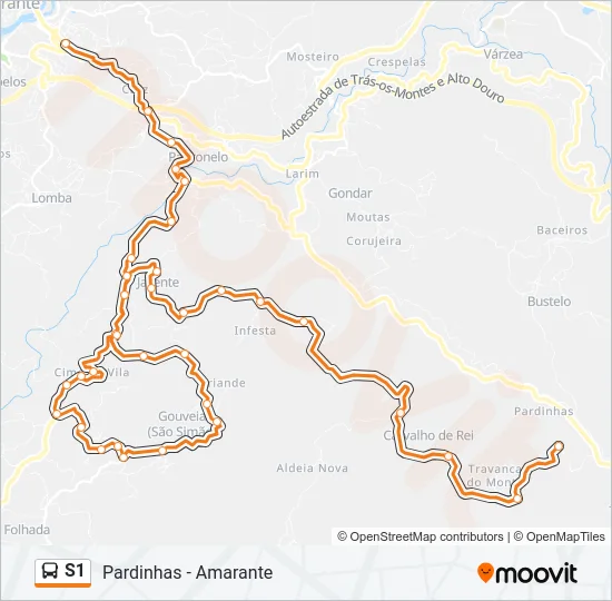 S1 Bus Line Map