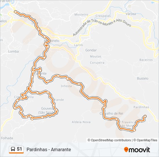 S1 Bus Line Map