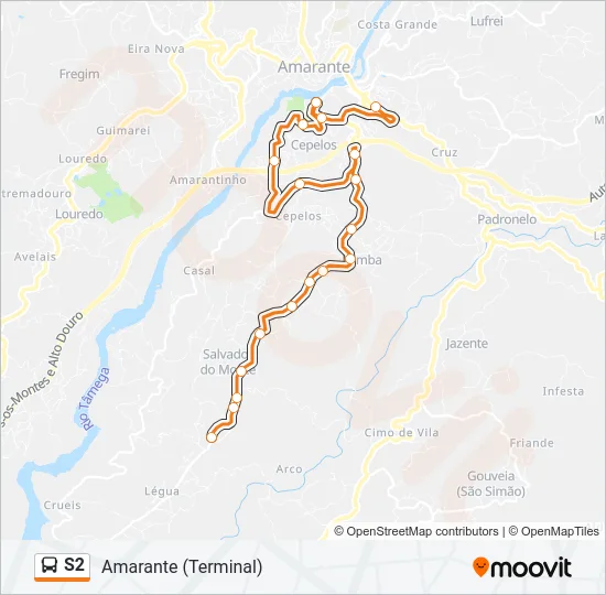 S2 Bus Line Map