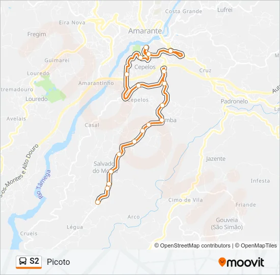 S2 Bus Line Map