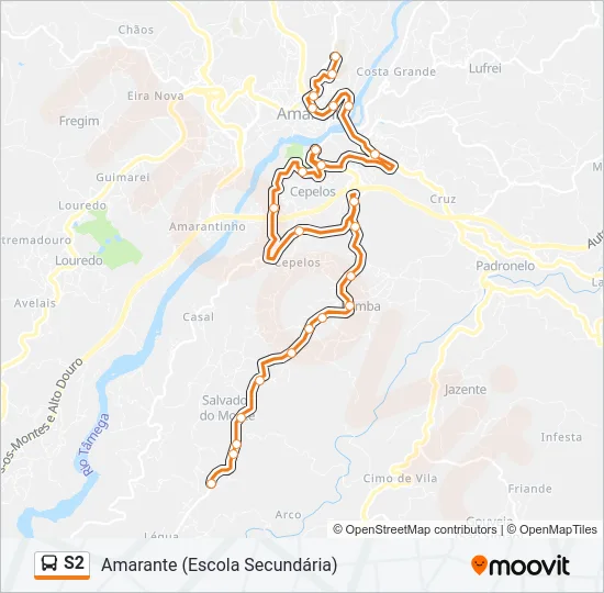 S2 Bus Line Map