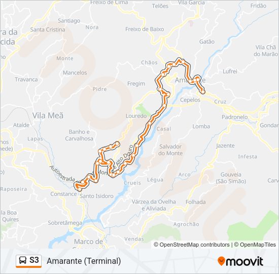 S3 Bus Line Map
