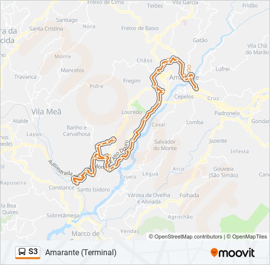 s3 Route: Schedules, Stops & Maps - Amarante (Terminal) (Updated)