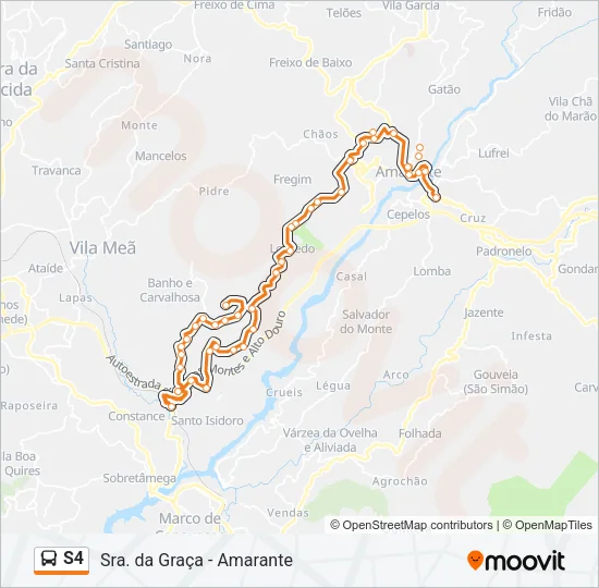 S4 Bus Line Map